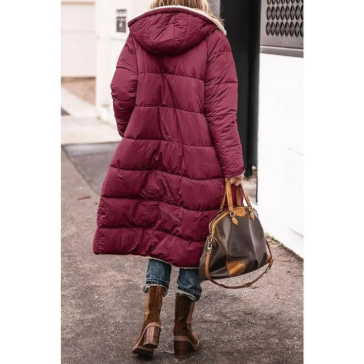Winterjas Dames Longline Gestept met Sherpa (9)