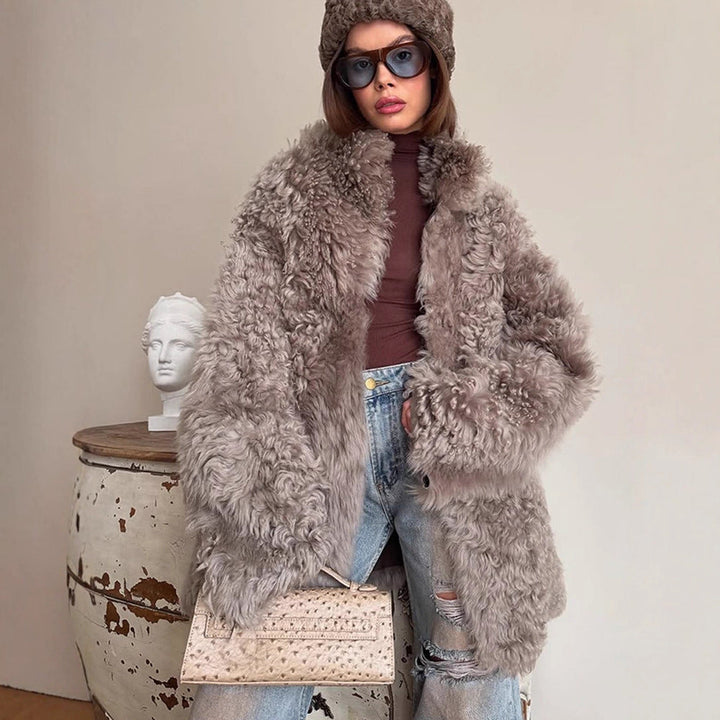 Winterjas dames midilange kunstbont oversize (4)