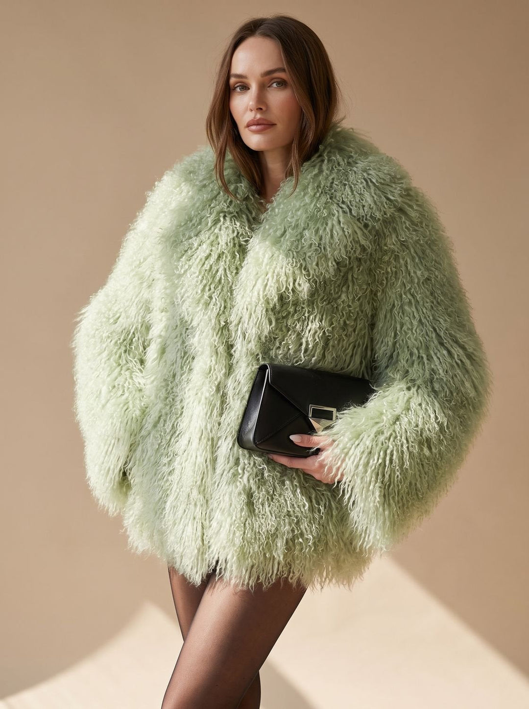 Winterjas Dames Oversize Korte Kunstbont