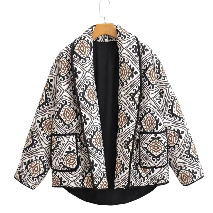 Winterjas dames oversized met geometrisch patroon in Pattern