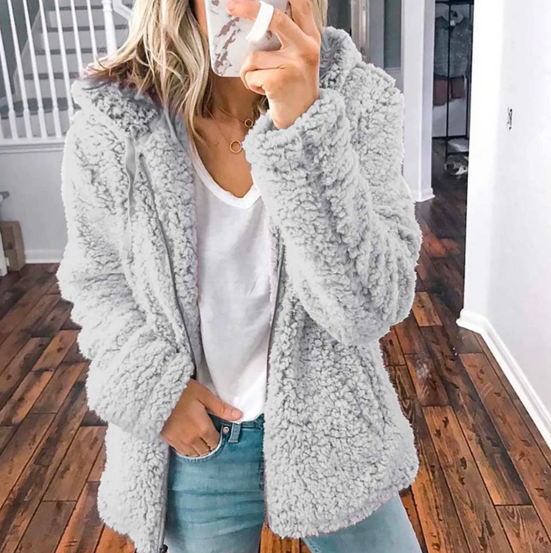 Winterjas dames oversized teddy fleece (7)