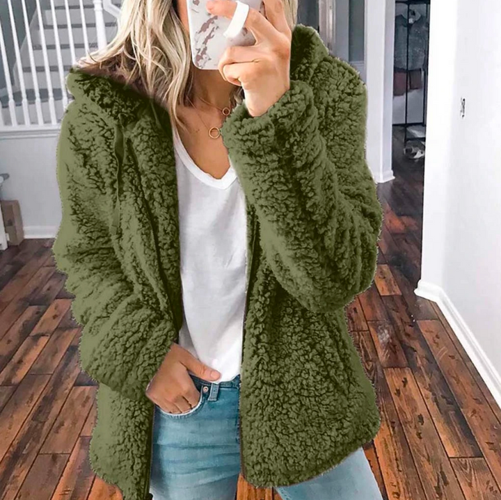 Winterjas dames oversized teddy fleece (8)