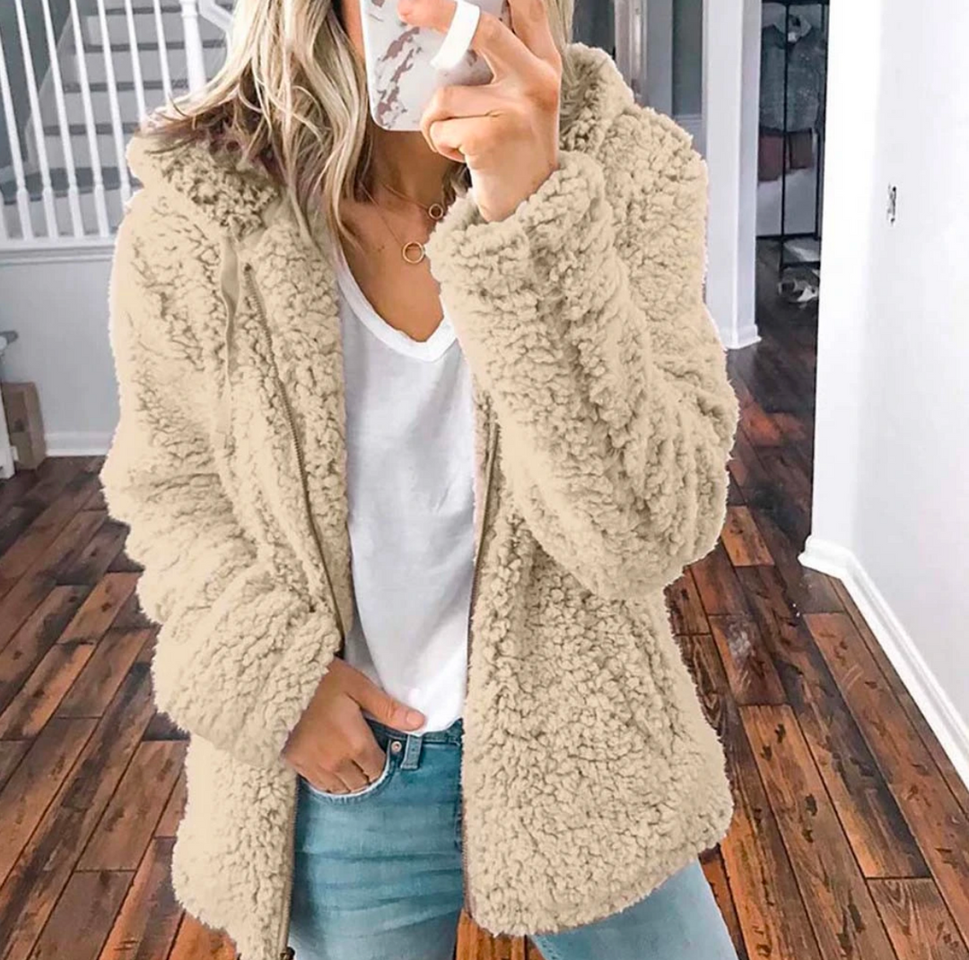 Winterjas dames oversized teddy fleece (9)