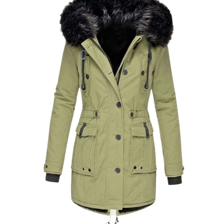 Winterjas dames parka met capuchon in Groen