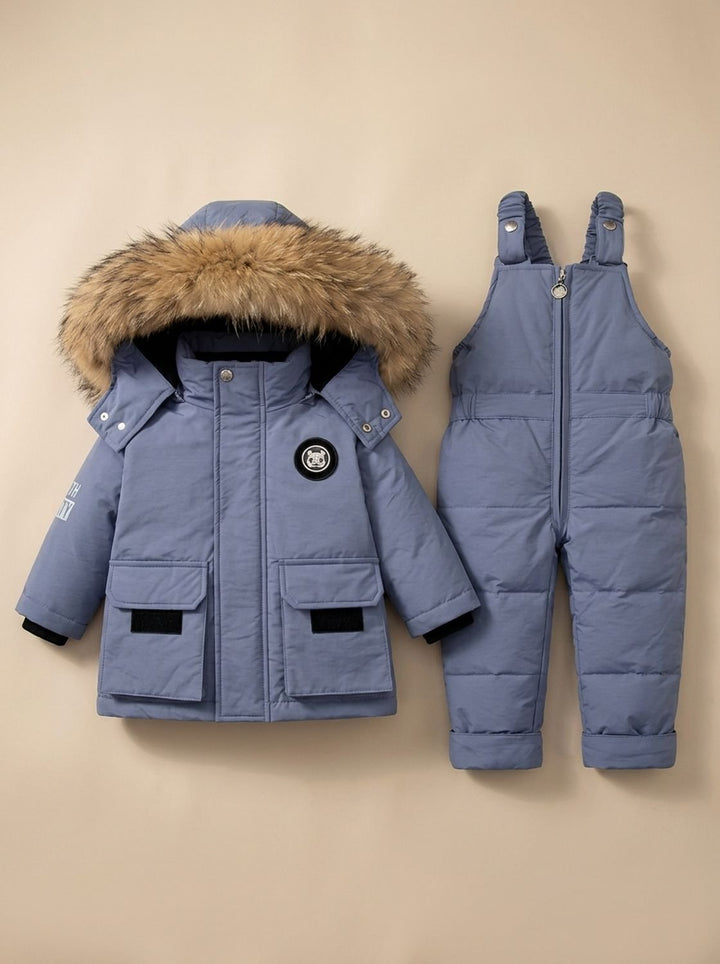 Winterjas dames puffer sneeuwset in Blauw