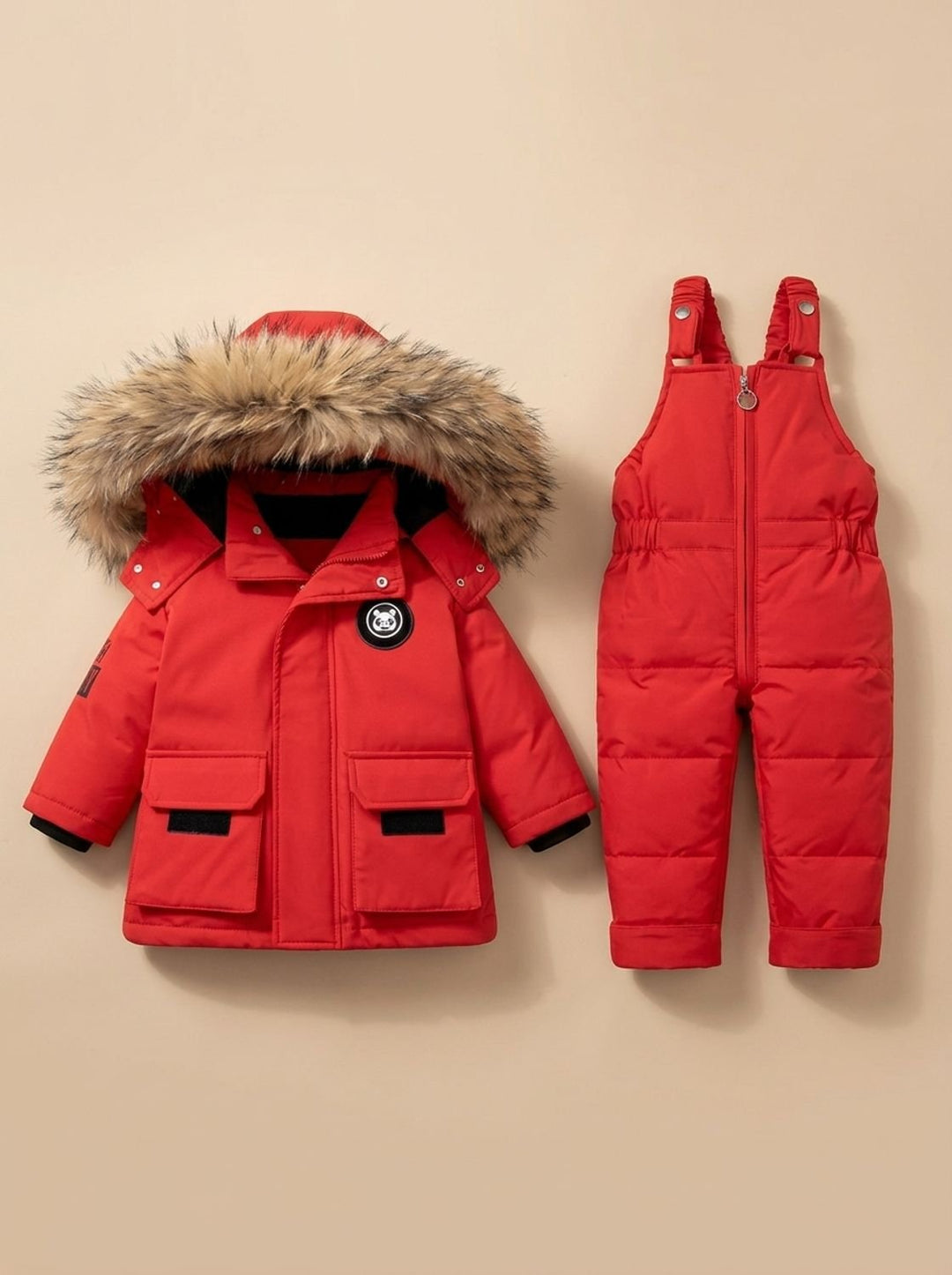 Winterjas dames puffer sneeuwset in Rood