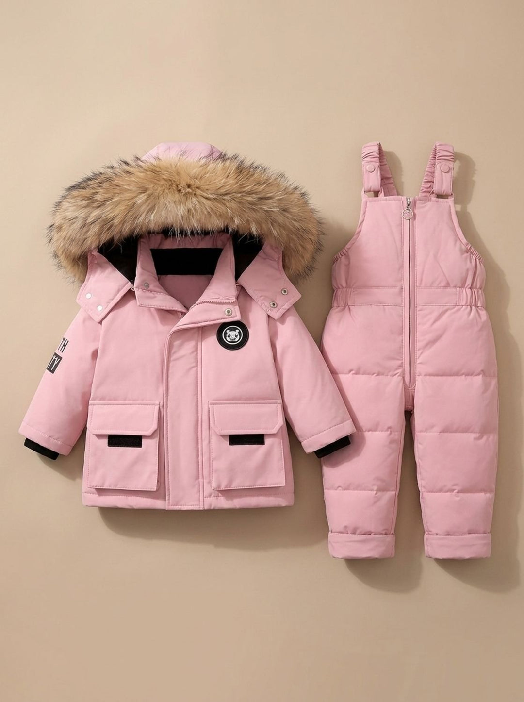 Winterjas dames puffer sneeuwset in Roze