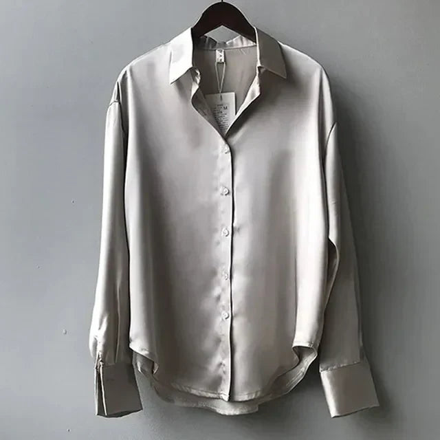 Women’s Modern Button Down Stain in Grijs