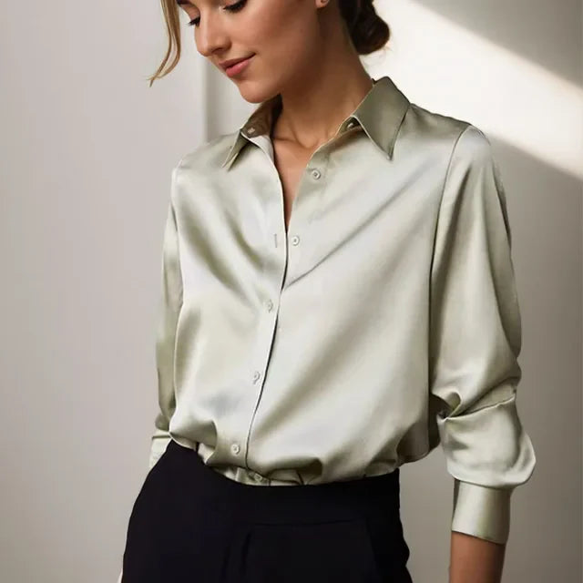 Women’s Modern Button Down Stain in Groen