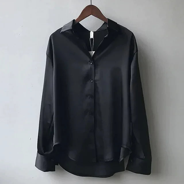 Women’s Modern Button Down Stain in Zwart